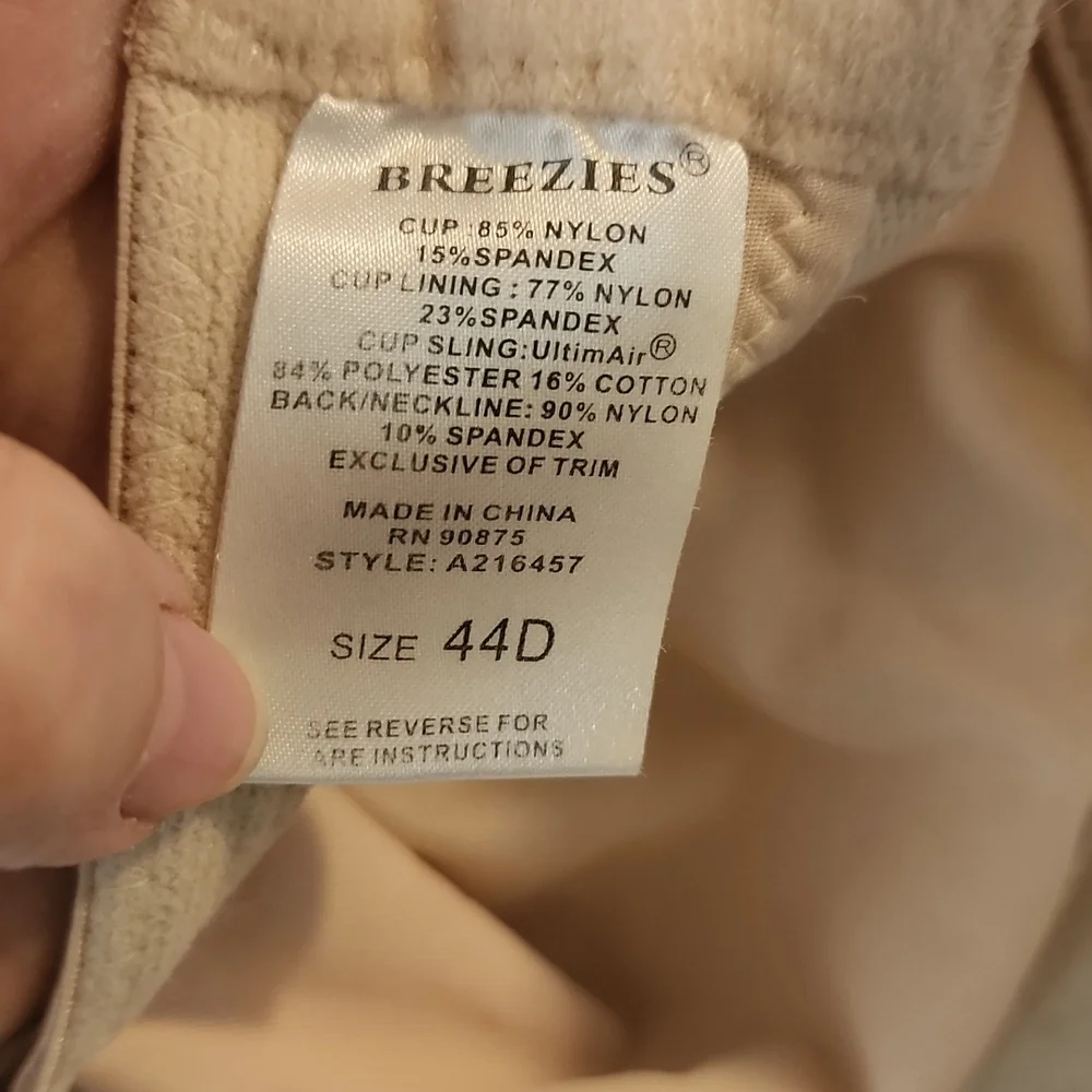 Breezies Beige Style A216457 Bra Size 44D - Picture 7 of 8